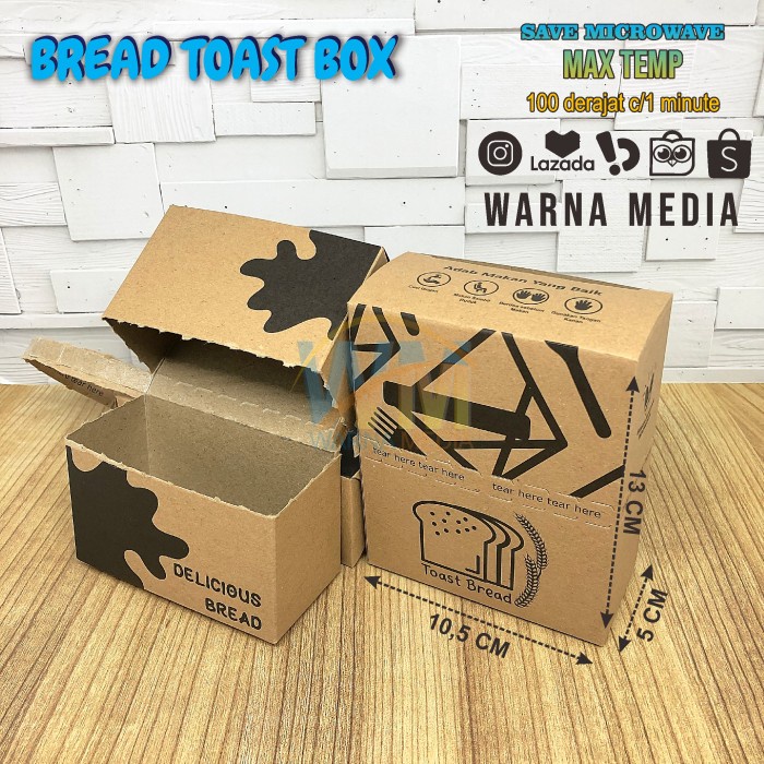 Jual F Ffgfv Toast Box Bread Take Away Kotak Roti Bakar Toast Holder Dus Roti Kraft G Y