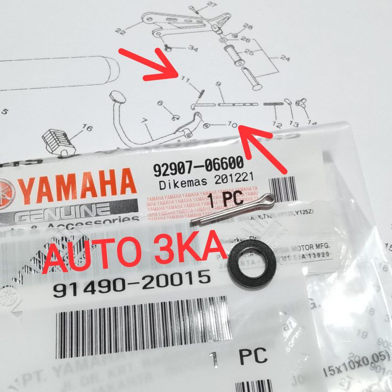 Jual PIN COTTER RING KAWAT TIANG REM BELAKANG RXS RXKING RX KING YT ...