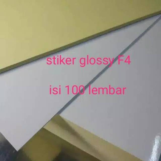 Jual Kertas Stiker Glossy Sticker Chromo Mengkilap F4 Isi 100 Lembar