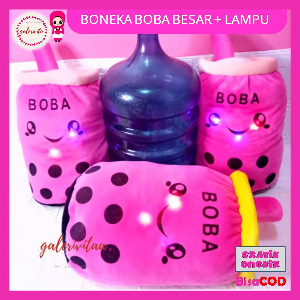 Jual Boneka Boba Led Jumbo Ukuran Galon Cm Boneka Boba Milk Tea Lampu Led Shopee Indonesia