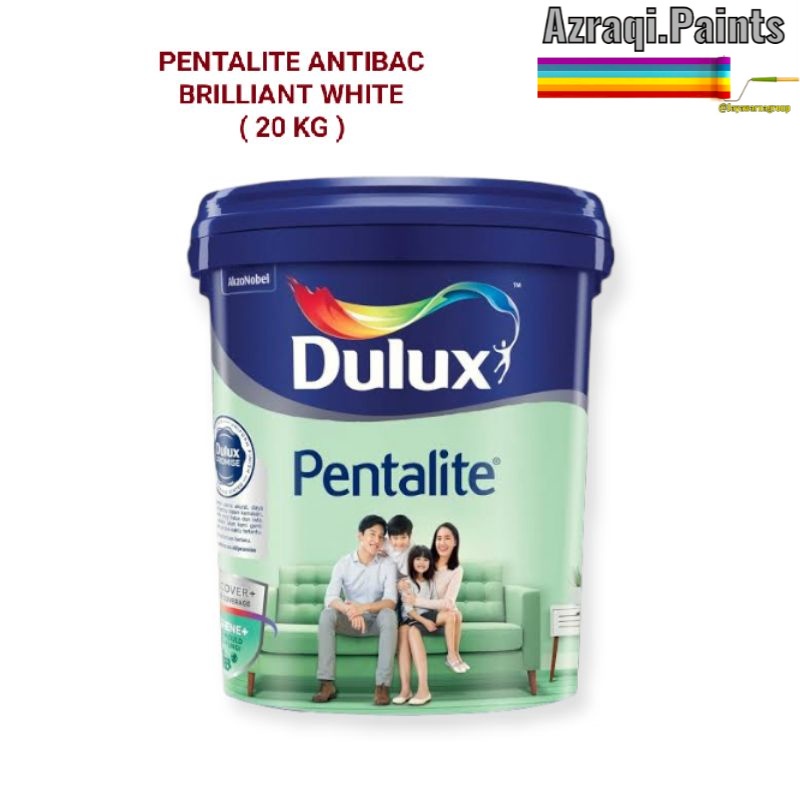 Jual Cat Tembok Dulux Pentalite Antibac Brilliant White 2290 20 Liter Shopee Indonesia 7496