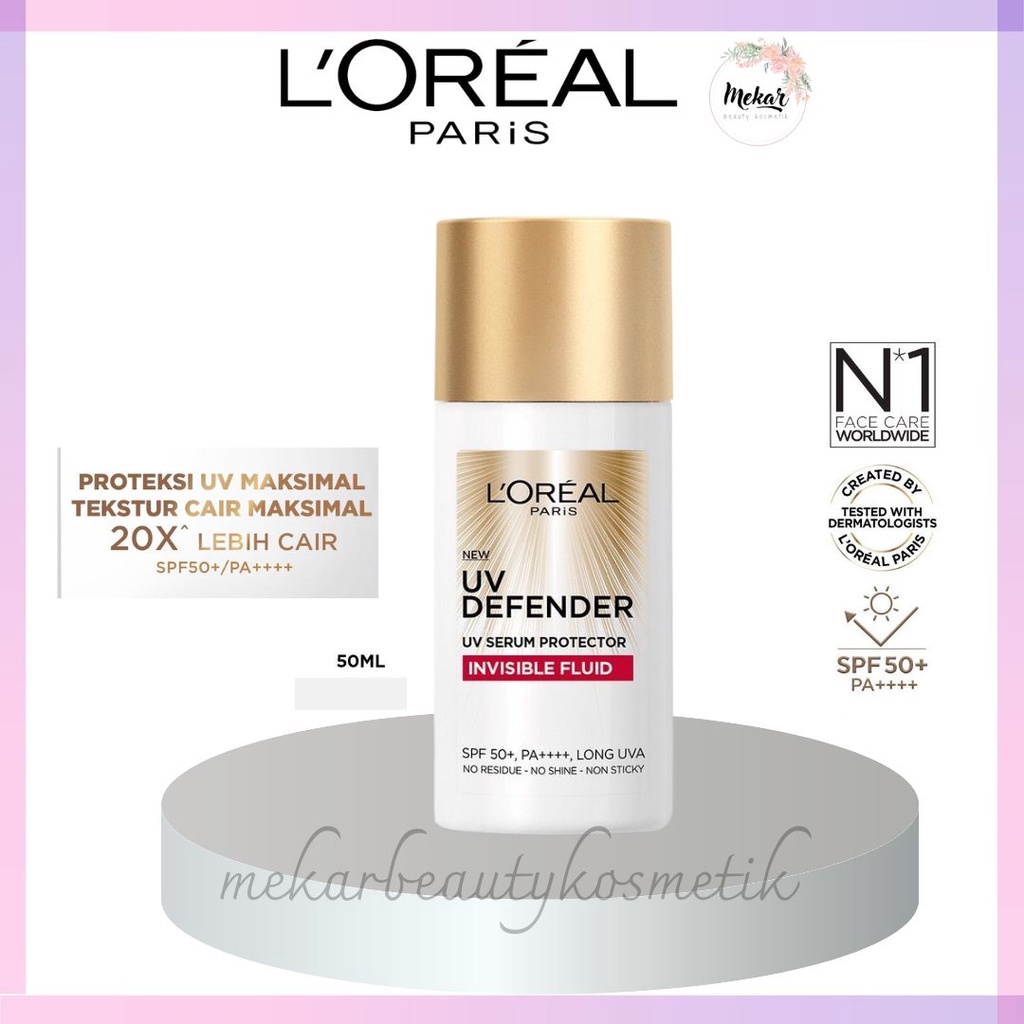 Jual L'OREAL Paris UV Defender Invisible Fluid Sunscreen SPF50+ PA ...