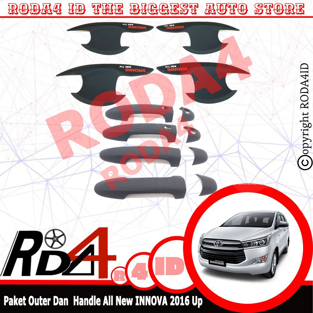 Jual Paket Outer Dan Cover Handle All New Innova 2016 Up Premium Hitam ...