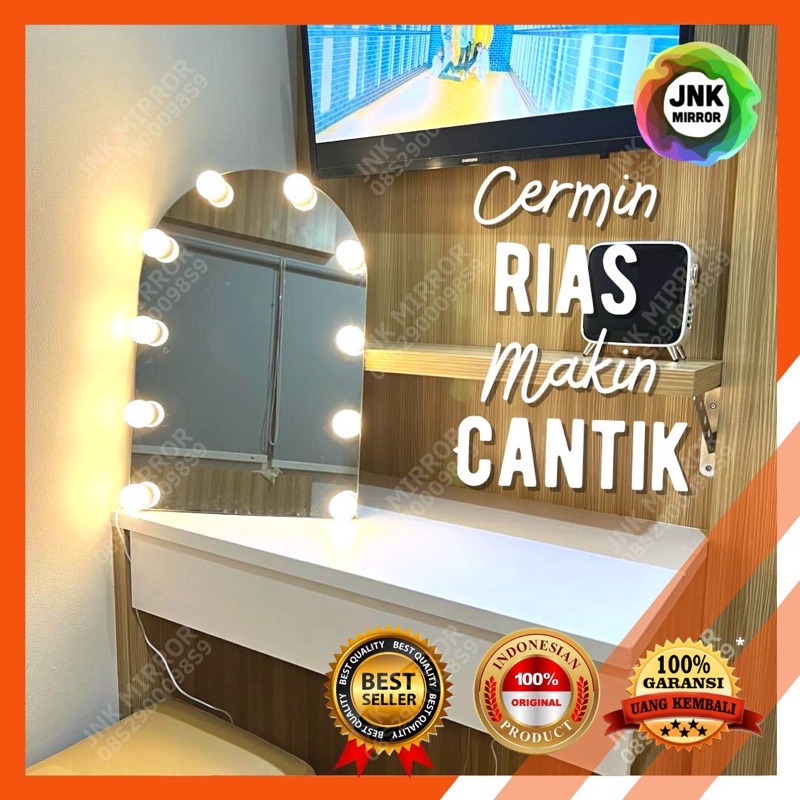 Jual Cermin rias meja led aesthetic besar minimalis | Shopee Indonesia