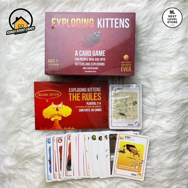 Jual Exploding Kittens Board Games Basic Deck English Games Kitten Card ...