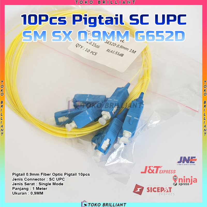 Jual Fiber Pigtail SC/UPC 0.9mm SM 1 Meter Kabel Fo Pigtail 1.5M SC UPC ...