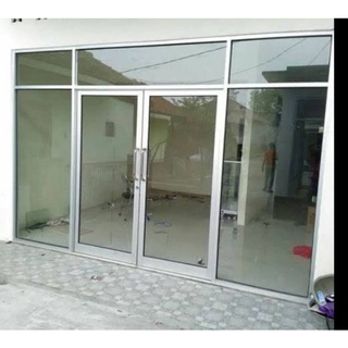 Jual Pintu Partisi Aluminium Ruko Custom Pintu Swing Sliding Jendela Casement Kaca