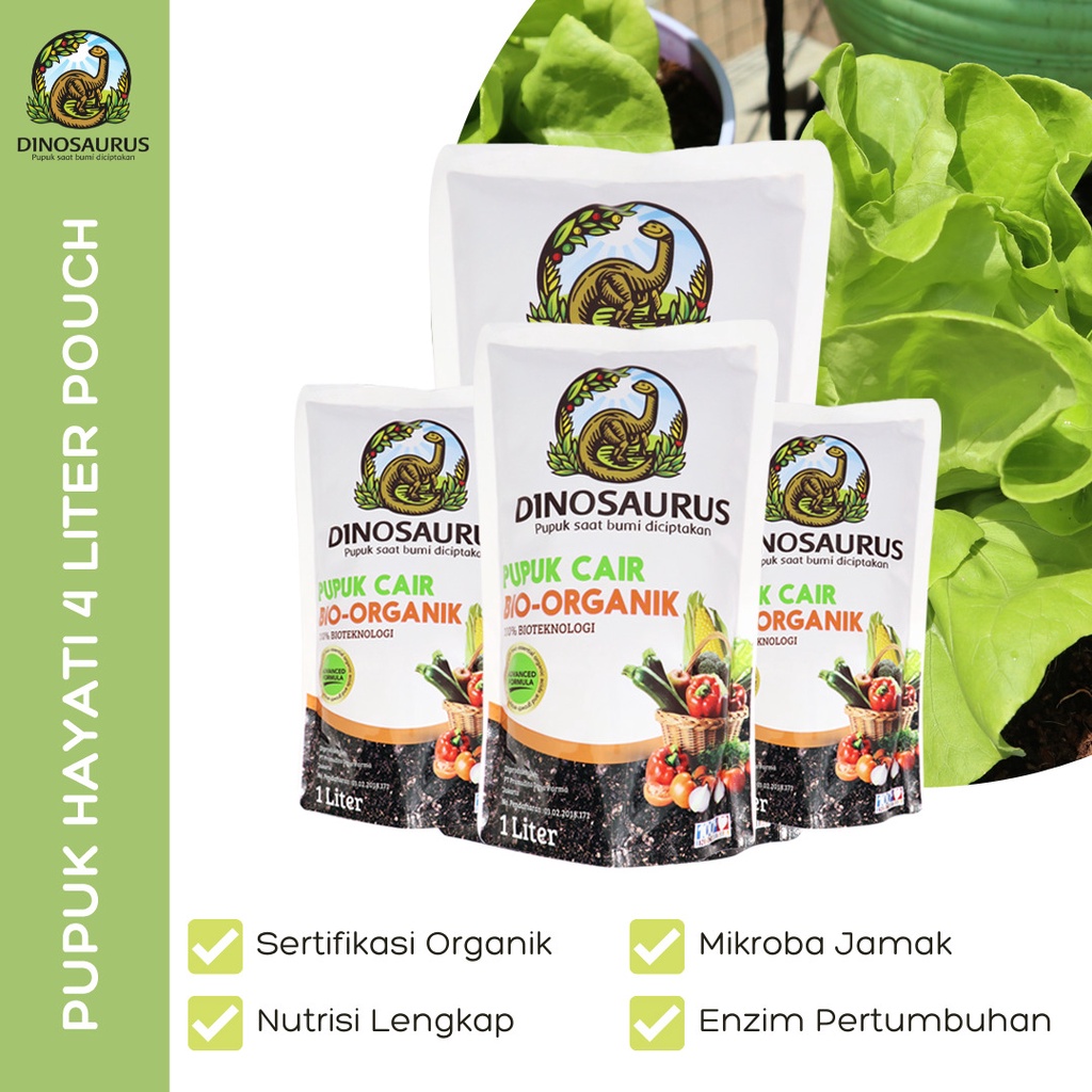 Jual Pupuk Tanaman Dinosaurus - Organik Cair Isi 4 Liter Untuk ...