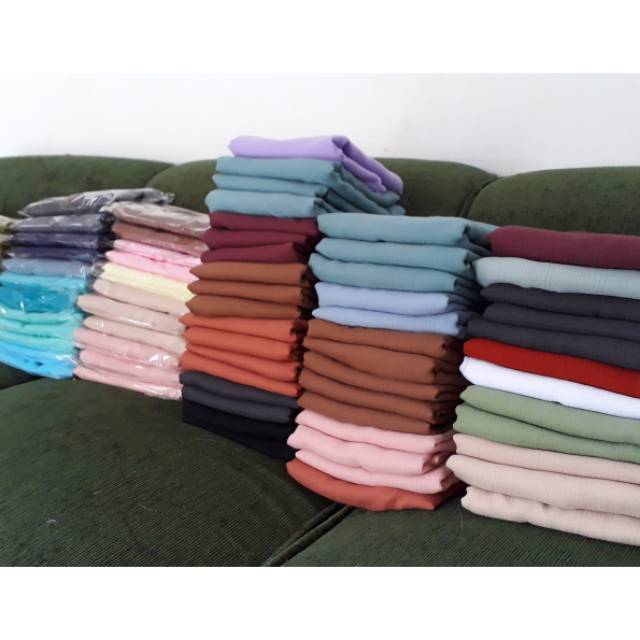 Jual Hijab Cornskin (segi empat Jahit, rawis, kain corn skin) | Shopee