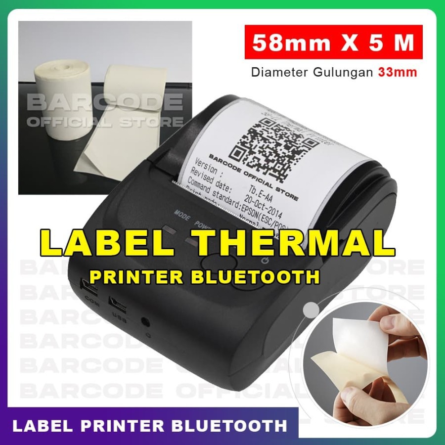 Jual Kertas Label Stiker Printer Bluetooth Thermal X Mm M Shopee Indonesia