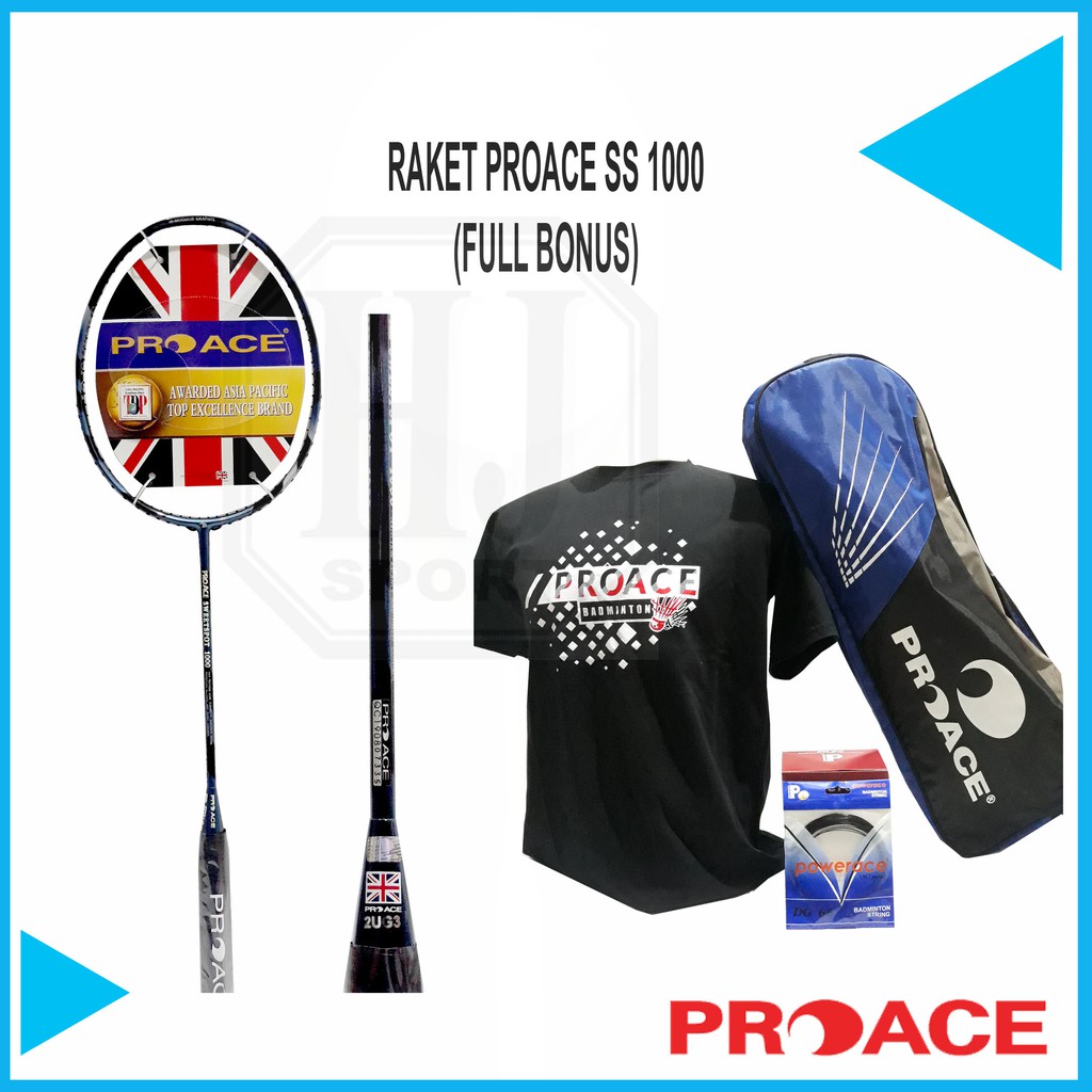 Jual Raket Original ProAce / Pro Ace Sweetspot 1000 Bonus Komplit ...