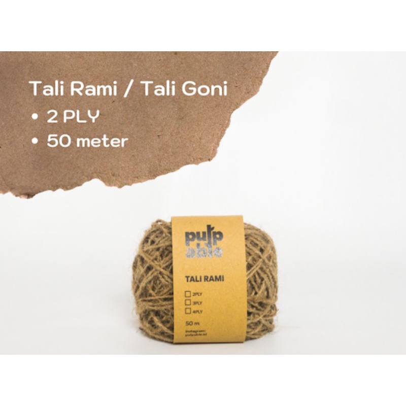 Jual Tali rami / tali goni / hemp rope 2 Ply - 50 meter - Pulpable ...