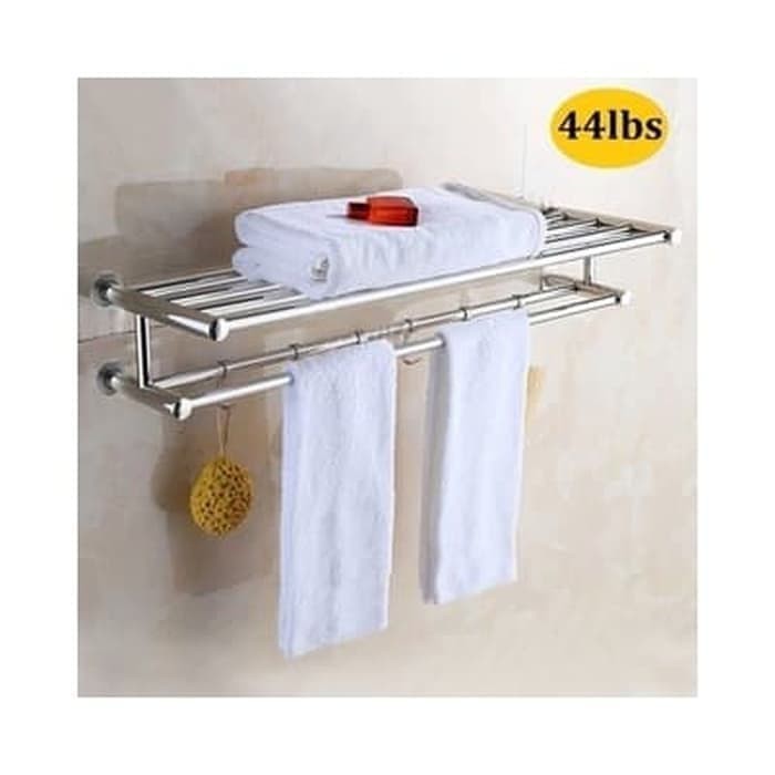 Jual Rak Handuk Gantungan Dinding Aluminium Towel Hanger Toilet Kamar ...