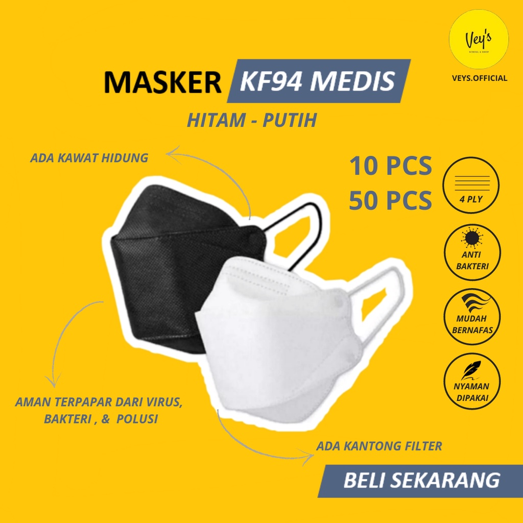 Jual [50 PCS] MASKER KF94/ MASKER KF94 ISI 50 /MASKER KF94 ISI 10 ...