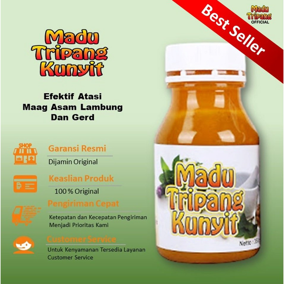 MADU TRIPANG KUNYIT ORIGINAL HERBAL MAAG KRONIS ASAM LAMBUNG DAN GERD - MADU TRIPANG