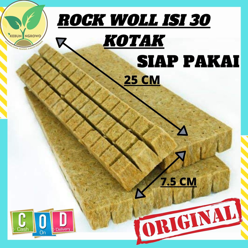 Jual Rockwool Media Tanam Hidroponik Siap Pakai Isi 30 Pcs Shopee