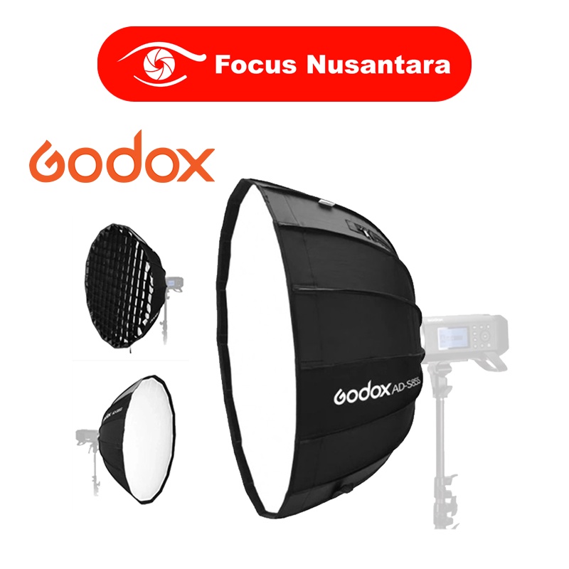 Godox AD-S85S 85cm Boîte à Lumière Parabolique Profonde - Monture Godox, Portable Pour AD400Pro