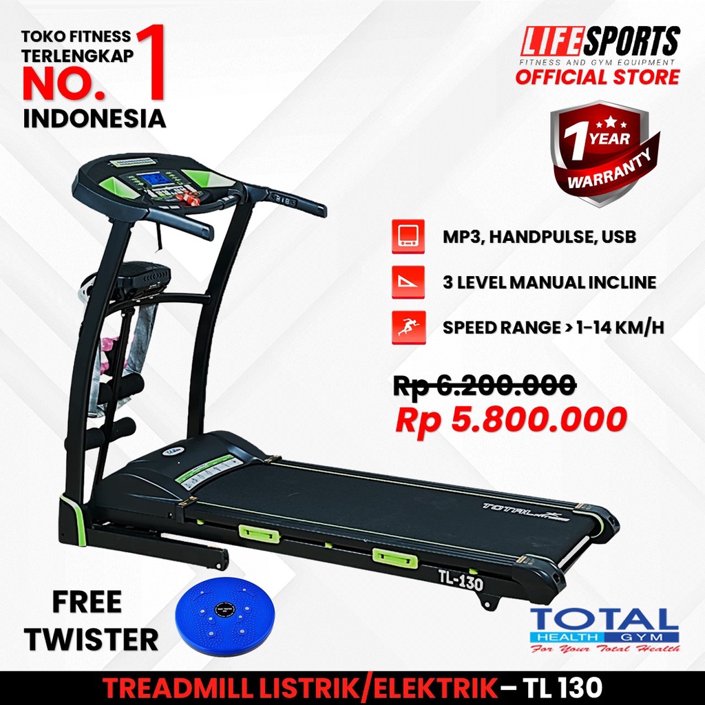 Jual Total Health Gym New Alat Olahraga Fitness Sport Gym Walking Pad