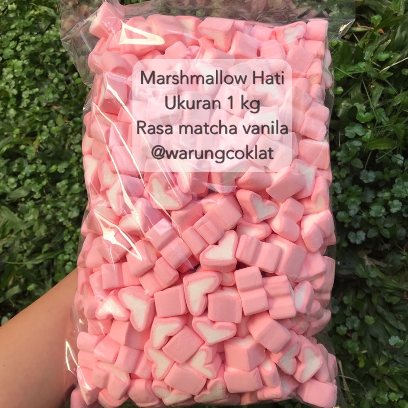 Jual [FREE ONGKIR] Marshmallow HALAL Marshmallow Bentuk Hati Marshmallow Vanilla Matcha Greentea