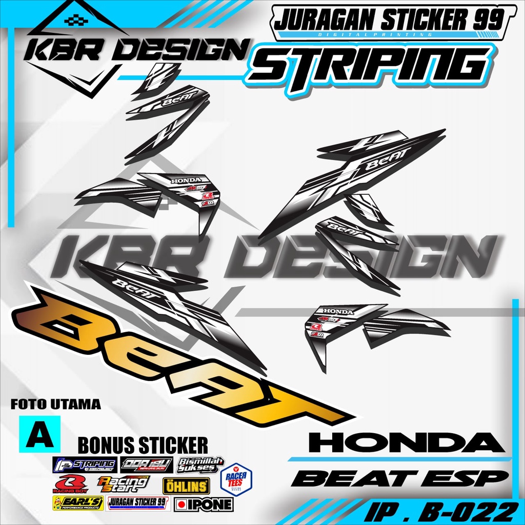 Jual Sticker Striping BEAT ESP (COD) Sticker Striping Lis Variasi Motor ...