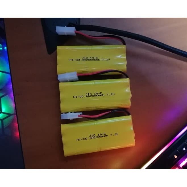 Jual Battery Upgrade Batre Ni-CD 2000mAh 7.2V RC Dengan Pilihan Soket ...