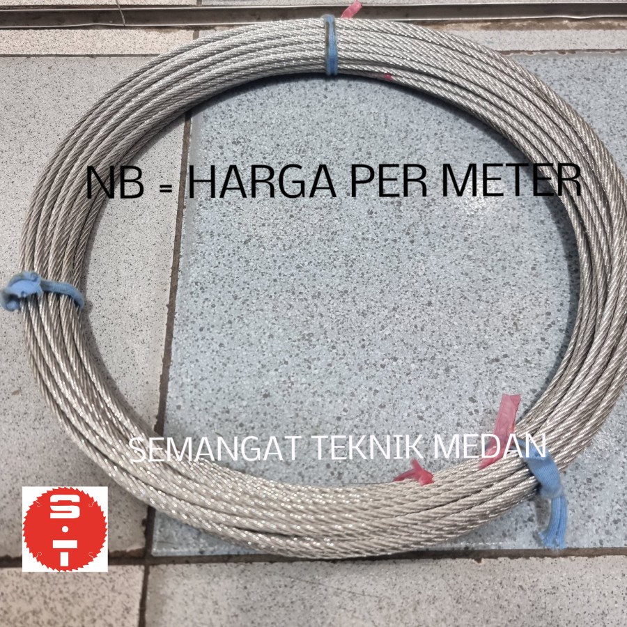 Jual Mm Kabel Seling Sling Tali Kawat Lapis Baja Steel Wire Rope Mm