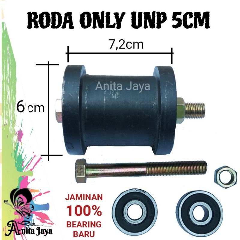 Jual Roda UNP 5cm roda bubut besi cor roda gerbang | Shopee Indonesia
