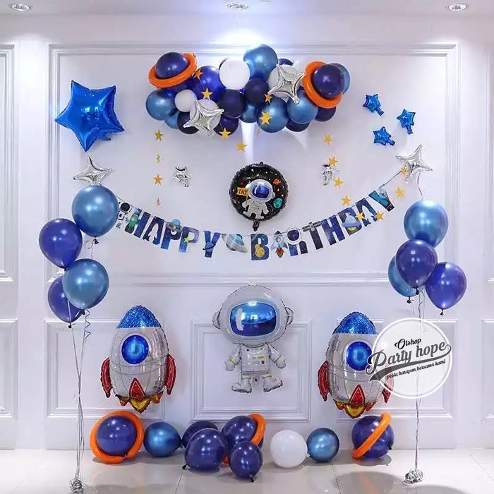 banner ulang tahun happy birthday ASTRONOT / bunting flag set HBD