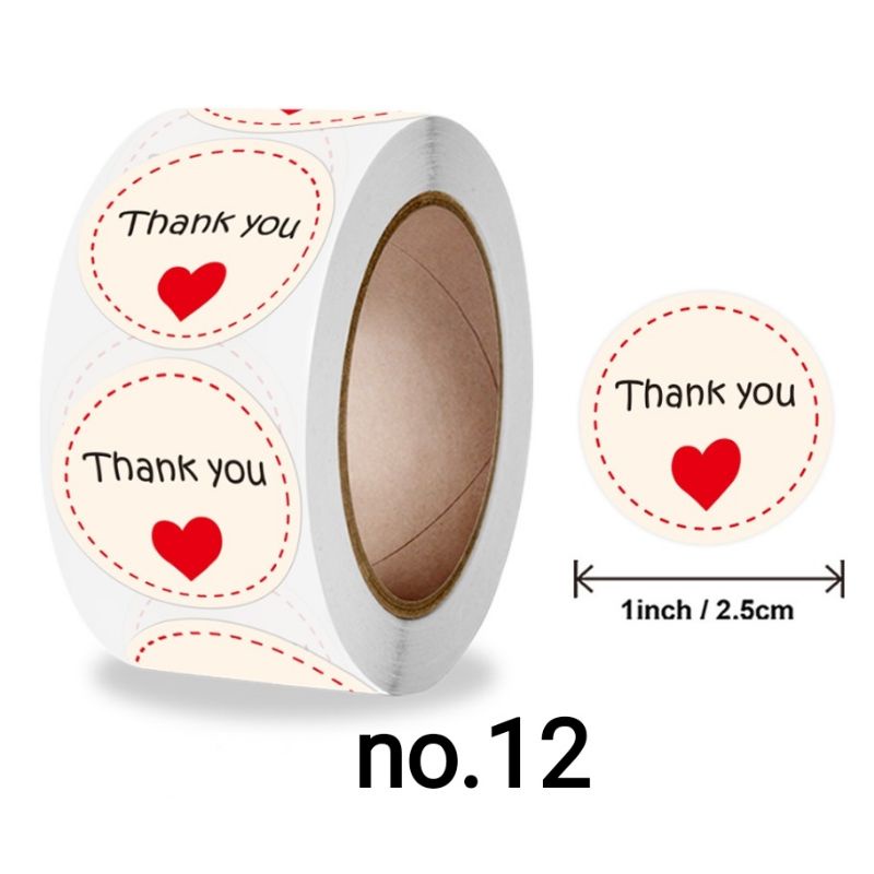 Jual Stiker Label 2.5cm Stiker Thank you Motif Flower Cute Untuk ...