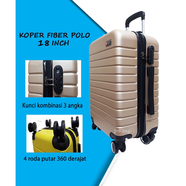 Jual Tas Koper Fiber Polo Inch Koper Cabin Pesawat Travelbag Free Packing Kardus Shopee