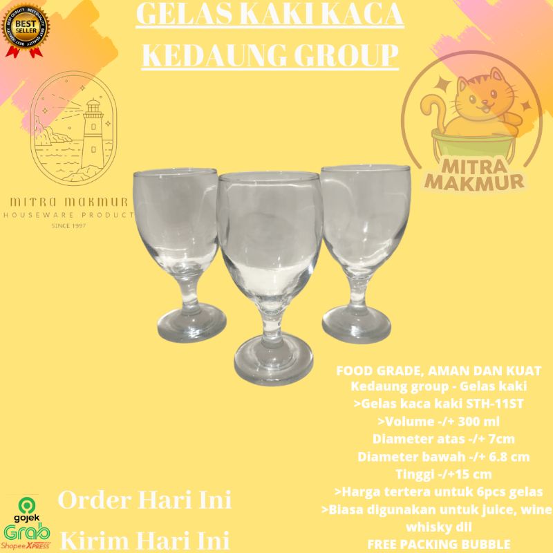 Jual New Kedaung Gelas Kaki Kaca 300 Ml 6 Pcs Shopee Indonesia