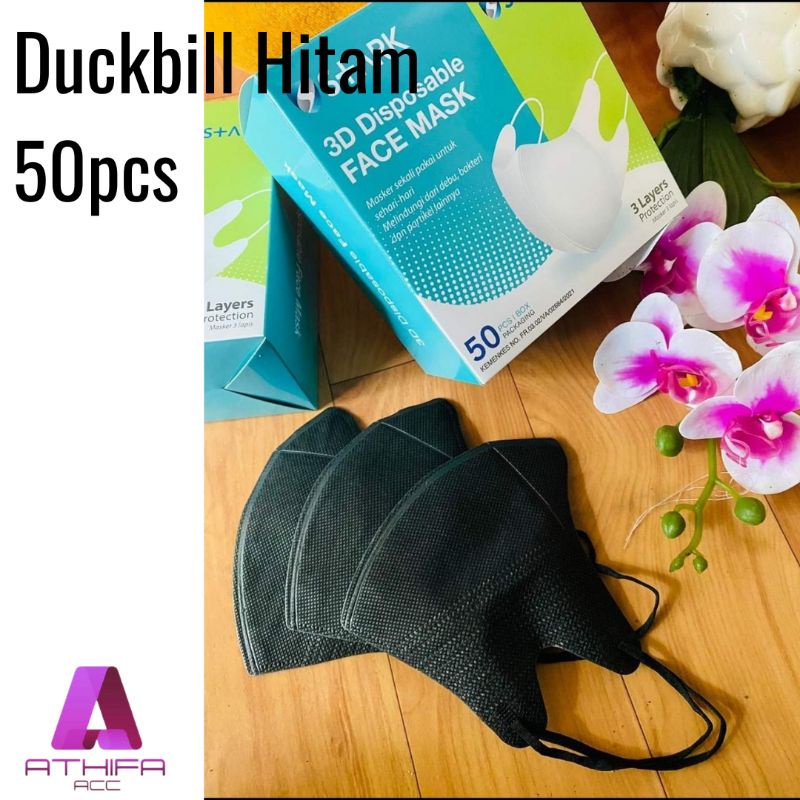 Jual Masker Duckbill Hitam Garis Isi 50pcs | Shopee Indonesia