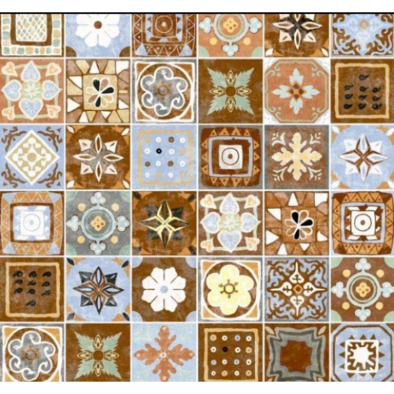 Jual Roman Granit Motif Batik Vintage 30x30 Coklat/keramik Lantai