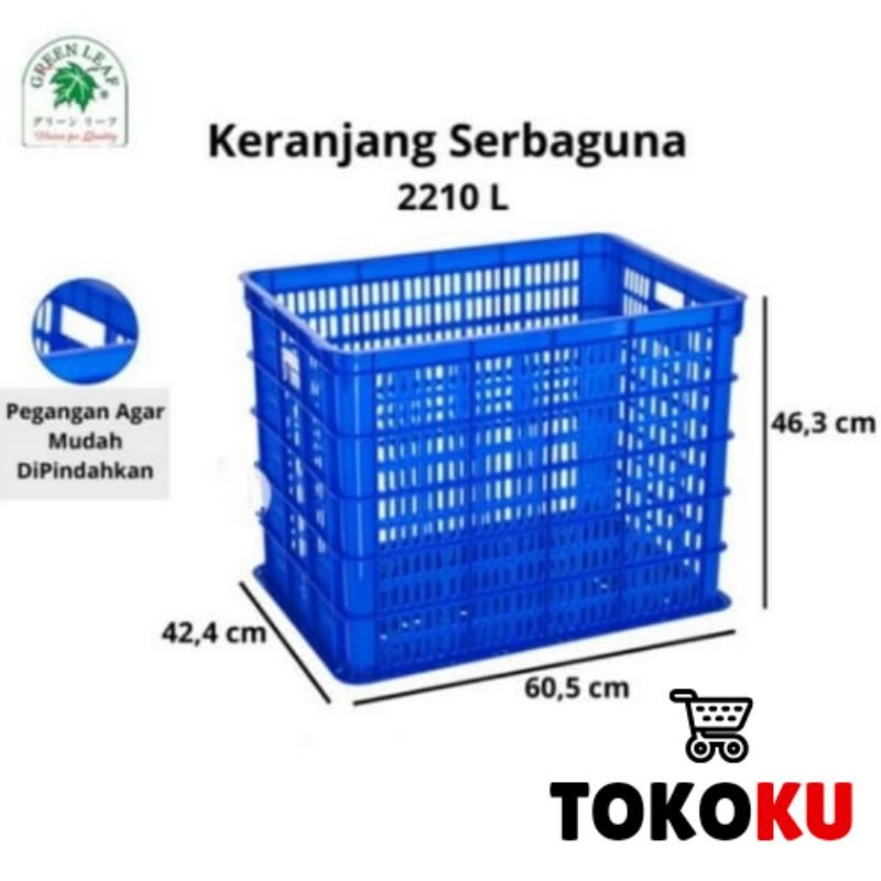Jual CONTAINER BOX 2210 L GREEN LEAF/KERANJANG INDUSTRI SERBAGUNA 2210 ...