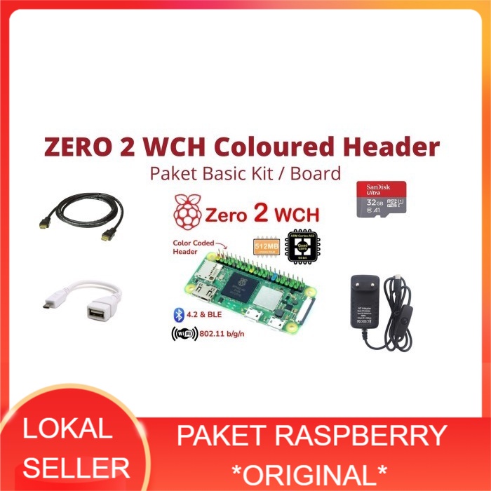 Jual *Paket/Board* Raspberry Pi ZERO 2 W CH | Shopee Indonesia