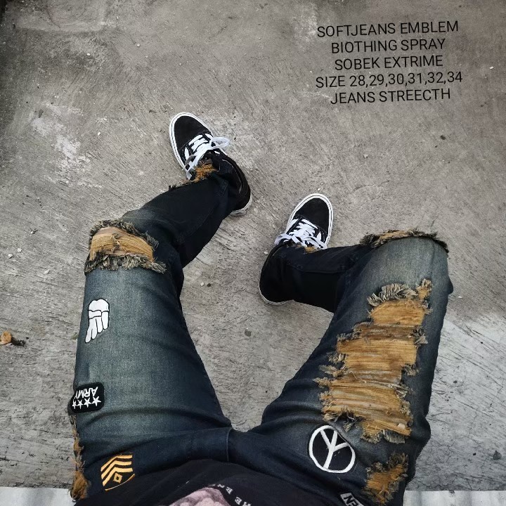 Jual SOFJEANS PRIA>JEANS SOBEK TERBARU 2022>JEANS PRIA>JEANS KEREN BUAT