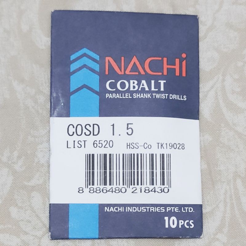 Jual nachi cobalt hssco 1.5 mata bor drill bit besi alumunium plastik