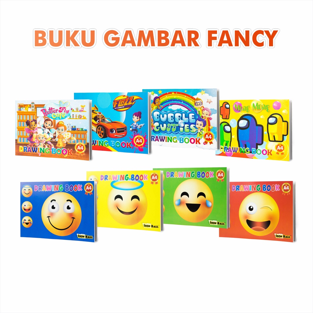 Jual Buku Gambar Fancy Ukuran A4 Sampul Kartun Anak | Shopee Indonesia