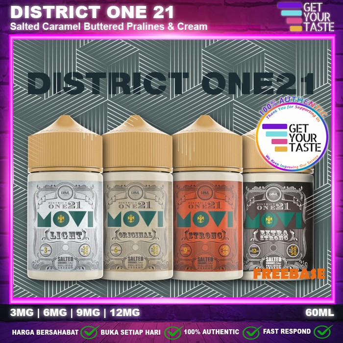 Jual Liquid MOVI District One 21 Salted Caramel Buttered Pralines ...