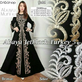 Jual Abaya / Jubah / Gamis Bordir Marina Plus Pashmina Kain Saudi ...