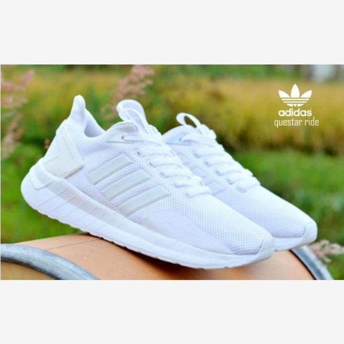 SEPATU ADIDAS QUESTAR RIDE IMPORT SNEAKERS OLAHRAGA PRIA WARNA PUTIH Putih 40