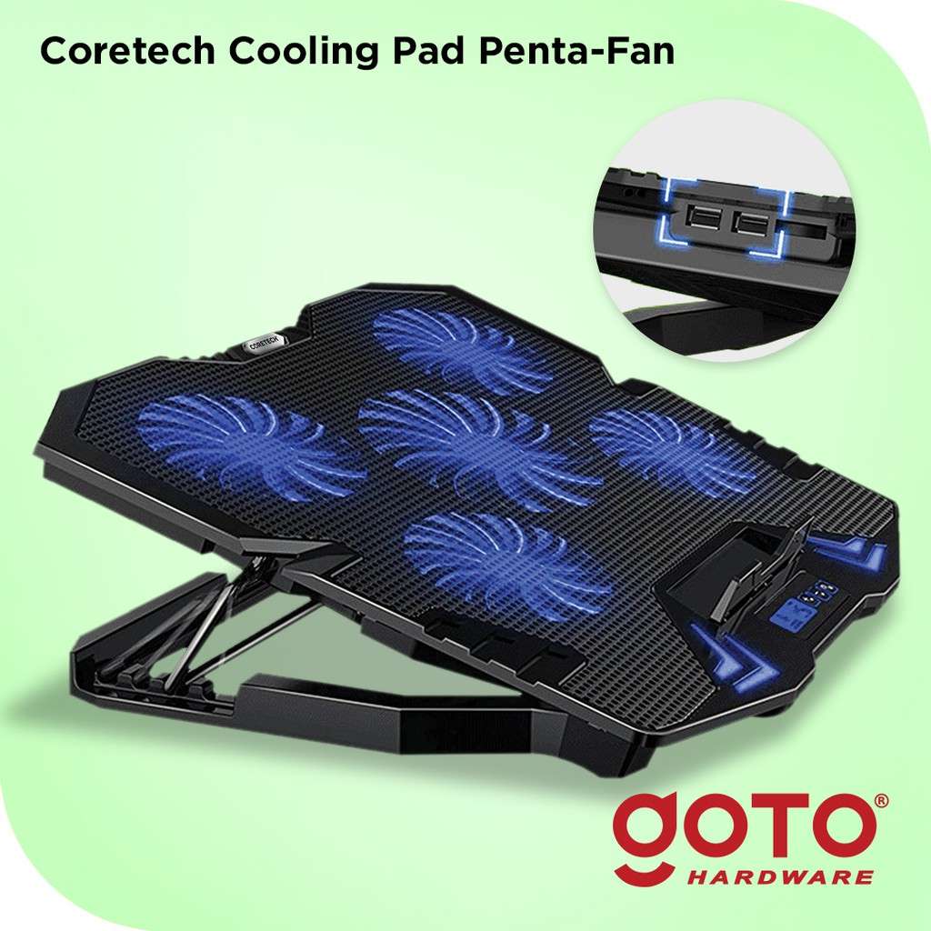 Jual Goto Coretech Penta-Fan Cooling Pad Kipas Fan Pendingin Laptop ...