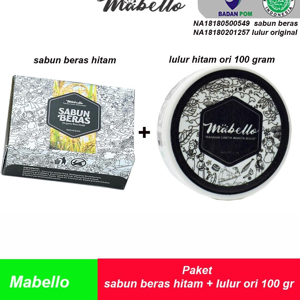 Jual Mabello paket sabun beras hitam dan lulur hitam original 100 gr ...
