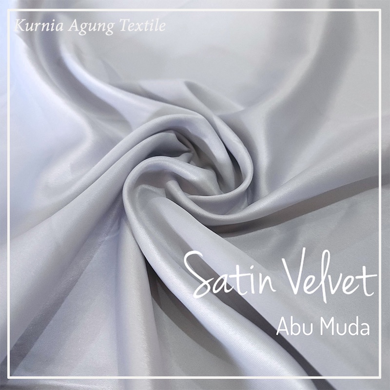Jual Satin Velvet Halus Jatuh Warna ABU MUDA Bahan Bridesmaid Gaun ...