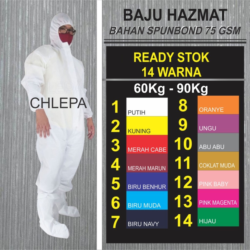 Jual Hazmat - Baju APD Covid - Baju Hazmat - Hazmat Apd - Spunbond 75 ...