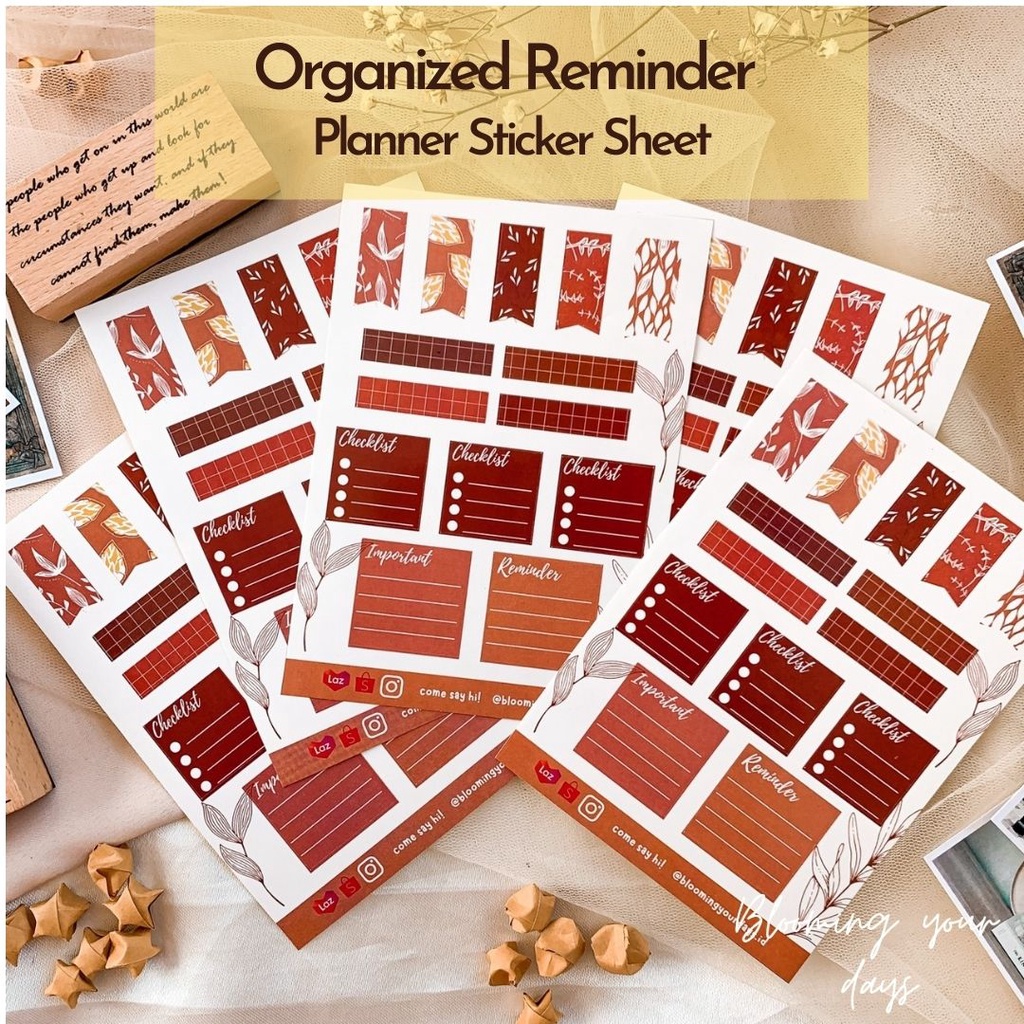 Jual stiker aesthetic planner reminder checklist organized sticker ...