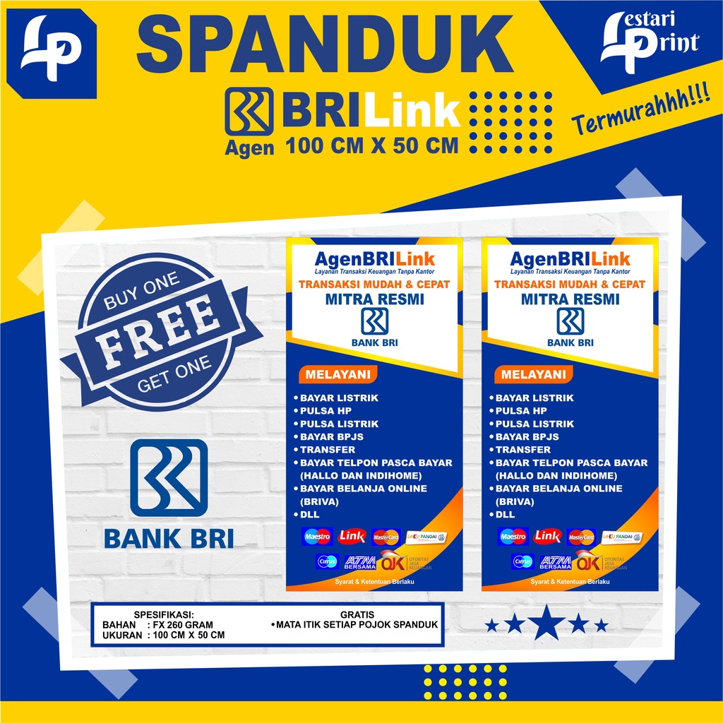 Jual SPANDUK AGEN BRILINK NEW DESAIN BELI 1 GRATIS 1 / BANNER BRILINK ...