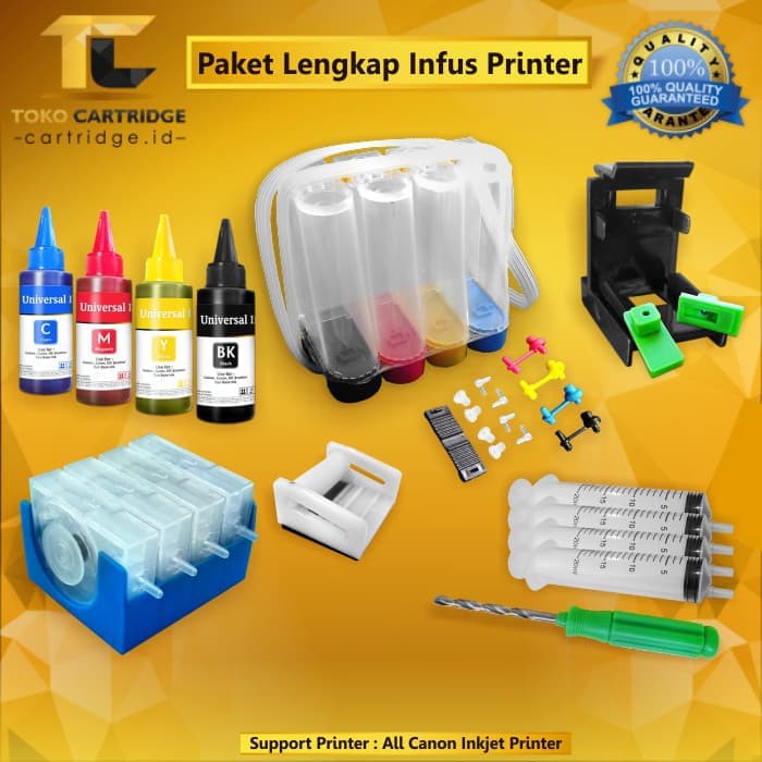 Jual Paket Lengkap Infus Printer Canon Tabung Tinta Dumper Refill Kit Bor Shopee Indonesia 7527