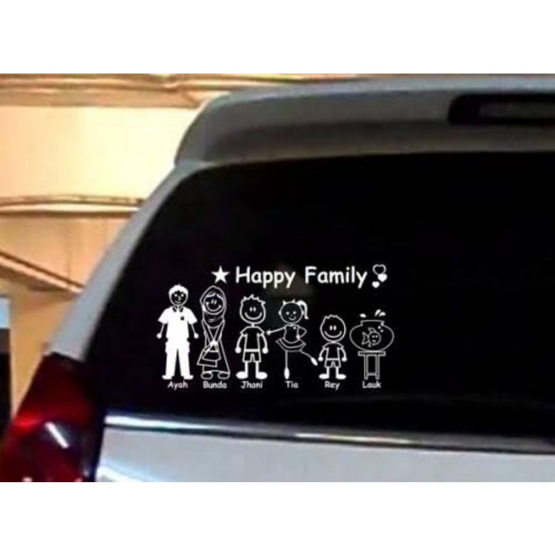 Jual STICKER HAPPY FAMILY MOBIL HARGA UNTUK 1 KARAKTER | Shopee Indonesia