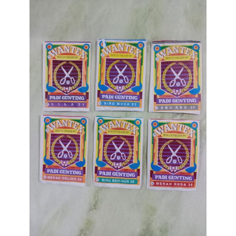 Jual Wantex Cap Padi Gunting warna lengkap tidak luntur / Wenter ...